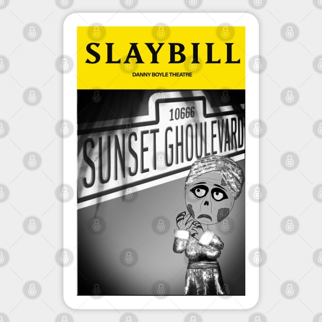 Broadway Zombie Sunset Ghoulevard Slaybill Sticker by jrbactor